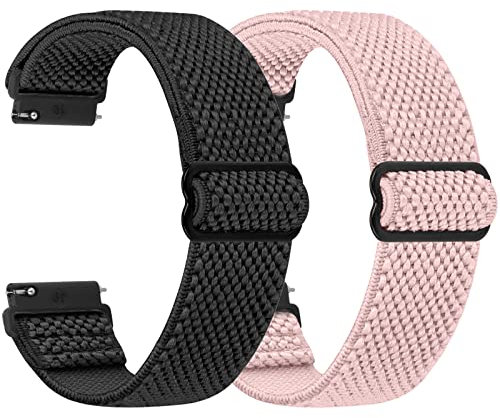 SHIJZWD Elastische Uhrenarmbänder 16mm 18mm 19mm 20mm 22mm 24mm Armband mit Schnellverschluss, Verstellbares Dehnbares Nylon Loop Sport Atmungsaktive Ersatzarmband für Herren Damen