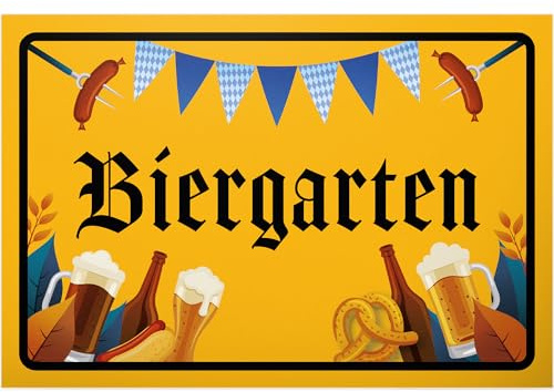 DankeDir! Biergarten Schild - Schild 30 x 20 cm - Requiste Party JGA Photo Booth Geschenk Alkohol - Geschenkidee Geburtstagsgeschenk Geburtstagsdeko Partydeko Motto Oktoberfest Bayern