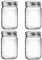 Hniuyun 4 pack Glass Regular Mouth Mason Jars, Clear Glass Jars with Silver Metal Lids for Sealing, Food Storage, Overnight Oats, Dry Food, Snacks, Candies, DIY Projects (16 oz