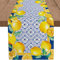 WHOMEAF Capri Blue Lemon Tischläufer Sommer Italien Fliesen Sackleinen künstliche Zitrone Obst Tischläufer Bauernhaus Couchtisch Mitteldekoration für Zuhause, Küche, Esszimmer, Party, Terrasse, Innen-