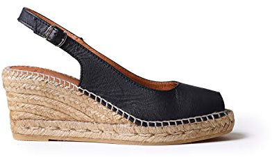 Toni Pons Women's Leather Espadrille - CROACIA - Black, 1,5 UK - 34 EU