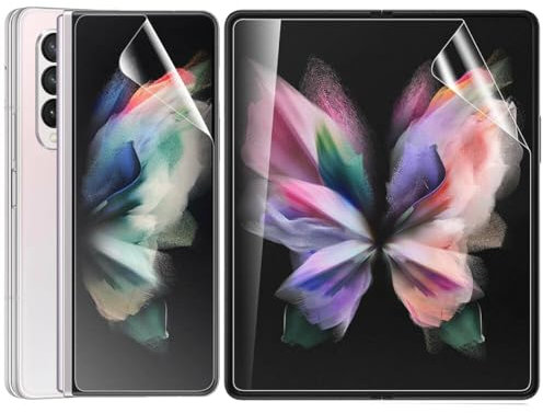 YiiLoxo Protection d'écran Compatible avec Samsung Galaxy Z Fold 3 / Fold3 5G, 3D TPU Film Hydrogel Flexible [non Verre Trempé][Haute Sensibilité][Transparent HD]