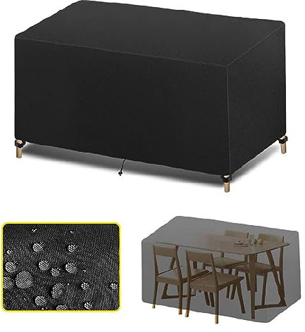 Abdeckung Gartenmöbel Winterfest 200x100x75cm 420D Oxford Gewebe Abdeckung für Gartenmöbel Wasserdichte, Anti-UV, Outdoor-Tischabdeckung für Tische und Stühle, Rattanmöbel Gartentisch Abdeckplane