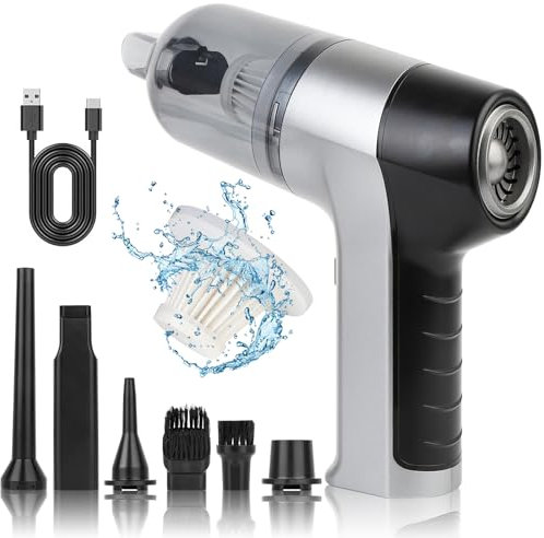 SUPERNIGHT Mini aspiradora de mano inalámbrica de alta potencia 6KPA~12KPA 4 en 1 Auto Aspiradora fuerte eléctrica portátil pequeña aspiradora para coche, limpieza en casa, teclado de escritorio
