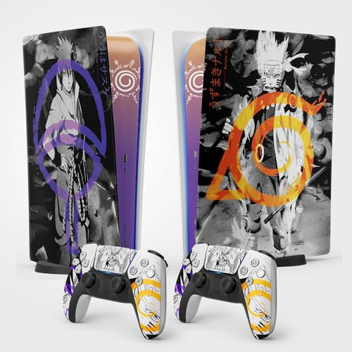 Sticker PS 5 Hokage, Autocollant PS 5 Manga, Console et Manette, Edition Standard Digital, Skin Hokage PS 5 (2 Manettes)