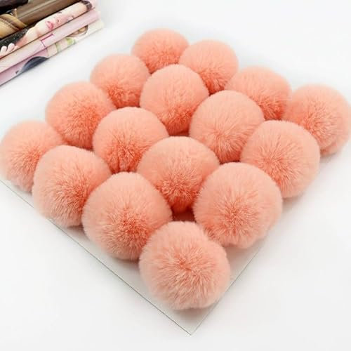 SYSUII 10 Stück 6cm Kunstfell Pompon Fellbommel Kunstfell Bommel Pompon Pom Ball DIY Fell Pom Poms für Damen Mädchen Mützen Beanies Tasche Weihnachtsdekoration Schlüsselanhänger Dekoration -Rosa