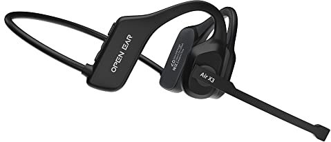 Hiteblaz Open Ear Headphones Bluetooth 5.2, Air Conduction Headsets with Mic, IP55 Waterproof Wireless Earphones for 7H Play, Noise Cancelling Sports Headsets for Office Call Meeting Cycling