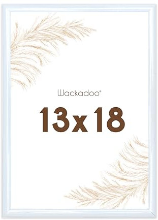 Wackadoo Bilderrahmen 13x18 Weiß Fotowand Fotorahmen aus leichtem Kunststoff mit Glas Picture frame Poster