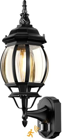 Lamomo Aussenlampe mit Bewegungsmelder,3 Beleuchtungsmodi Lampe mit Bewegungsmelder Aussen, Wasserdichtes Aluminium Außenwandleuchte Led für Haus
