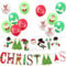YAAVAAW Christmas Decorations Party Pack,1pcs Xmas Tree Deer Santa Snowman Christmas Banner and 12pcs 12inch Red Green White Balloons for Xmas Decorations,Christmas Party Supplies