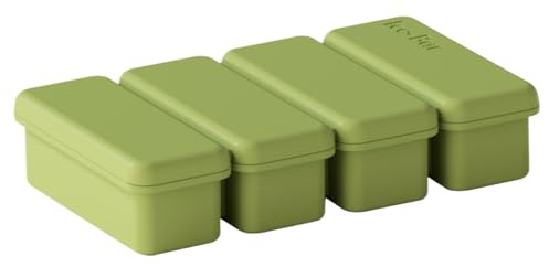 Silikon -Gefrierschale mit Deckel, Silikon -Gefrierschrankformen, Eiswürfelschale mit Deckelgrün, Gefrierschrittbabys für Babynahrung, Gefrierbehälter mit Suppen, Eiswürfelformen, Souper -Würfel Gefr