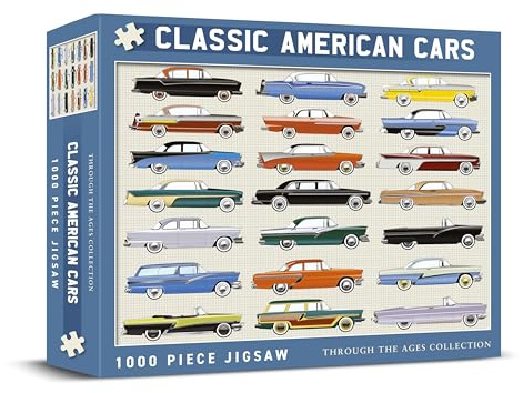 Coach House - Classic American Cars Collection 1000 Piece Puzzle Jigsaw, Challenging Puzzle for Adults