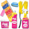 Kevagh - The Pink Stuff Multi-Purpose Cleaner, Cream Cleaner, Cleaning Paste, Damp Duster, Narrow Gap Brush, Scrubber with Handle, Gloves and 3 Smiley Face Sponges Premium Cleaning Bundle by Kevagh.