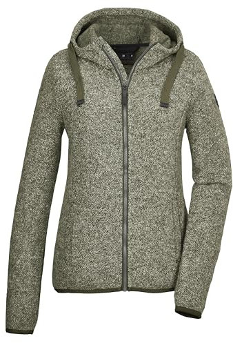 G.I.G.A. DX by killtec Damen Strickfleecejacke/Fleecejacke mit Kapuze GW 52 WMN KNTFLC JCKT, olivgrün, 50, 42233-000