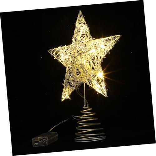 BCOATH Stern Deko Weihnachten Lichterkette Weihnachtsbaum Leuchtende Topper Lampe Party Accessoire Dekoration String Schmuck