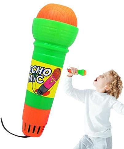 Generic Toddler Microphone Voice Changer - Kids Toy - Battery-Free Karaoke Mic, Voice Amplifying Pretend Toy - Orange, Green, Red
