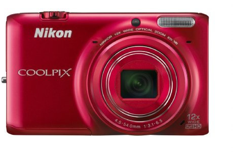 Nikon Coolpix S6500 Digital Camera 16 Megapixels 12x Optical Zoom 7.6 cm (3 Inch) LCD Display Image Stabilised Red (Renewed)