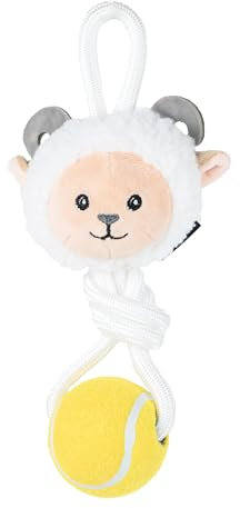 Webbox Gertrude the Goat 2-in-1 Rope & Ball Dog Toy - Plush, Tough, Squeaky & Interactive