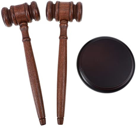 JOINPAYA 1 Set Holz Auktion Gavel Beurteilen Hammer Basis Set Hammer Praktische Gericht Werkzeug