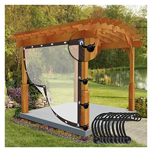 Tenda divisoria trasparente per esterni, impermeabile, per patio, gazebo, portico, pergola, dimensioni personalizzabili, 5 x 2 m, occhielli inclusi
