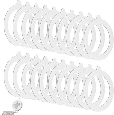BOHUIZ 20 Stück Dichtringe für Einweckgläser, Silikon Glasdichtungen Ersatz Einkochringe Einmachgummiringe Auslaufsicher Dichtringe für Einmachgläser Deckel Weckgläser(weiß)