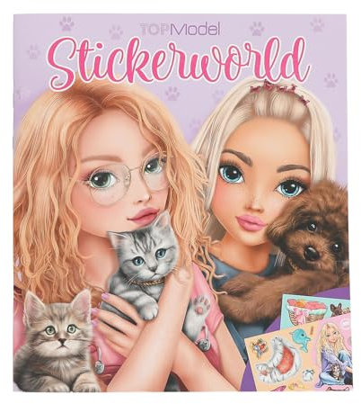 Depesche 13571 TOPModel Kitty and Doggy - Stickerbuch mit 20 detaillierten Hintergrundseiten zu Haustieren, inkl. 3 Doppelseiten Aufkleber