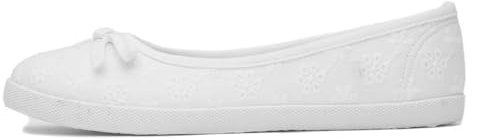 Lilley Patsy Womens White Ballerina Canvas - Size 6 UK - White