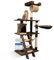 Foxdevil by xonic® Stabiler Kratzbaum für Katzen - Vielseitiger Katzenkratzbaum mit Aussichtsplattform, Hängematte, Kuschelhöhle, Spielkordel, Treppe – 141 cm Hoch – (Braun/Beige V1)