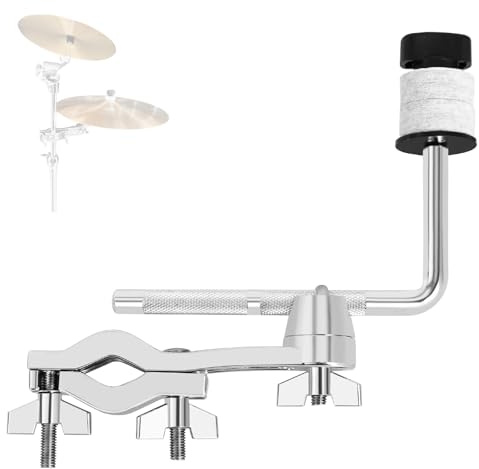 RANMING Drum Set Mounting Clamp Cymbal Stand Extension Arm L Cymbal Clamp for 8-12 Inch Splash Cymbals,Adjustable Cymbal Arm Fits 15-33mm Cymbal Stand, Drummer Beginner Percussion Accessories