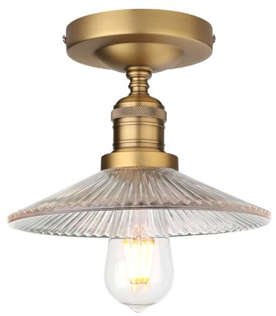 Phansthy Deckenleuchte Deckenlampe Hängeleuchte Pendelleuchten Loft-Pendellampe E27 Bad lampe mit Glas Lampeschirme Kronleuchter für Korridor Kleine Zimmer Kitchen(Antike Farbe)