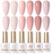 Born Pretty Vernis Semi Permanent Rose, 6 Couleurs Vernis à Ongles Gel U V Gel Nail Polish Printemps été Cuir Rose pour Salon de Manucure Maison de Bricolage