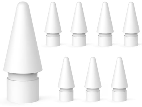 Vancle 8 Stück Ersat Spitzen für Apple Pencil Spitze, Hochempfindliche POM Ersatzspitzen für Apple Pencil 2. & 1. Generation Nib Tip für iPad