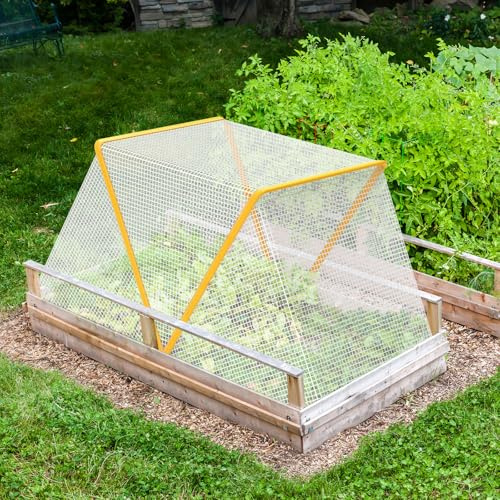 Gartenreihen-Beschleuniger-Pflanzenabdeckung 80x34x35cm mit 4 Bodennägel Ultra Robust Faltbar Insektenschutznetz Gemüsenetz Pflanzennetz Netze Käfigschutznetz Hochbeet Abdeckung