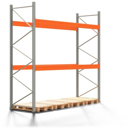 REGALWERK Palettenregal Artus - Grundregal mit 3 Ebenen - Fachlast 3.700 kg - 3.500 x 3.600 x 1.100 mm (HxBxT) - Schwerlastregal