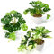 Huucozn 3 PCS Mini Plantas Artificiales Decorativas, Planta Artificial Pequeña con Maceta, Mini Plantas Artificiales con Hoja de Tortuga, Planta Artificial Pequeña Colgante para Baño Hogar Oficina