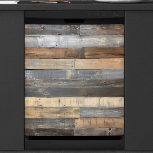 Brown Wooden Dishwasher Magnet cover for Washing Machine Refrigerator Cover, Reusable Waterproof Electrical cover