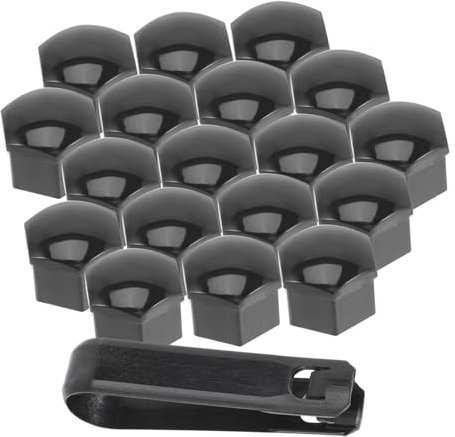 BESTYASH 20 Stück Radmutterkappen Schwarzes Elastisches Material 17mm Anti Diebstahl Vielseitig Einsetzbar für Autos und LKW