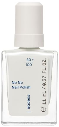 KORRES No No Nail Polish 01 Pure White – veganer 10-Free Nagellack mit Gel-Effekt, hoher Deckkraft & brillantem Glanz, splitterfest, 11 ml – natürlich gepflegte Nägel ohne Schadstoffe