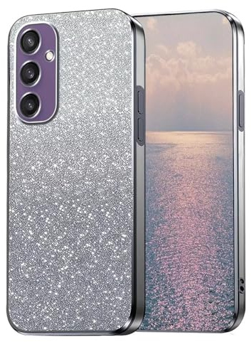 YUEQIAN Glitzer Hülle für Samsung Galaxy A56 5G, Ultra Dünn Transparent Glänzend Pailletten Mädchen Handyhülle, Weiches TPU Silikon Stoßfest Sturzfest Schutzhülle. Schwarz
