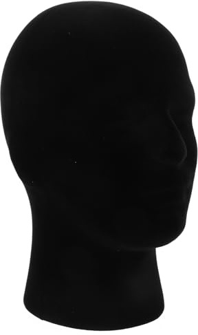 HONITANO Tête de Mannequin en Mousse Noire en PE Support de Chapeaux Simple et Délicat pour Casquettes et Perruques pour Usage Domestique Centre Commercial
