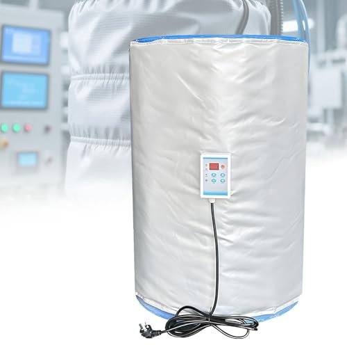 WTRYRN Adjustable Oil Bucket Warmer,Insulated Pail Band Heater,Oil Drum Electric Blanket,Temperature Adjustment,for Oil Drums and Liquefied Tanks Grey120℃-200L