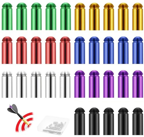 35 Stück Dart Flight Protector Aluminum, Dart Flight Schutz, Flightsaver Dartflug Schützer, Kleine Metal Flightschoner Leichte Dart Flight Wing Savers Corrector Fixed 90 Grad, Dart Flug Schutz, Bunt