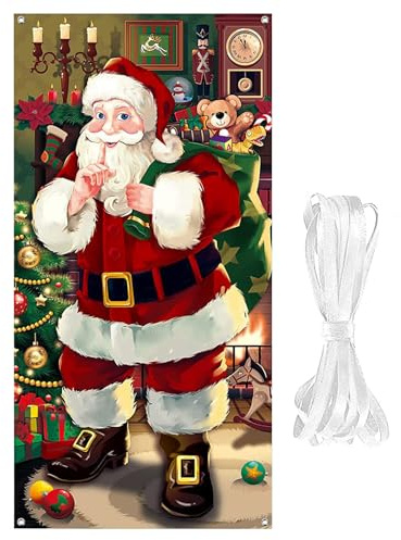 yuchdzexu Weihnachts-Türbanner mit Weihnachtsmann-Typ, Fotografie-Banner, Hintergrunddekorationen für Kinderzimmer, Wintereingang, Schaufenster, Schule, Neujahr, Küche, Party, Wohnung