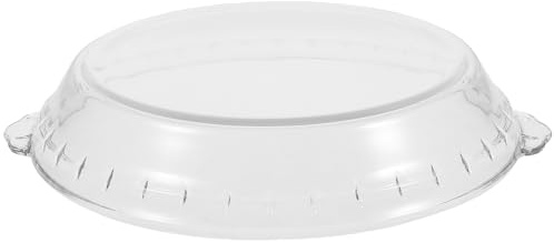 Tapa de Vidrio Redonda para Microondas 1 Pieza, 25 Cm | Apta para Lavavajillas y Microondas, Diseño Transparente, Borde Ondulado Suave