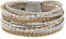 StarAppeal Armband Wickelarmband mit Perlen, Strass, Ketten und Flechtelement, Magnetverschluss Silber Matt, Damen Armband (Hellbraun)