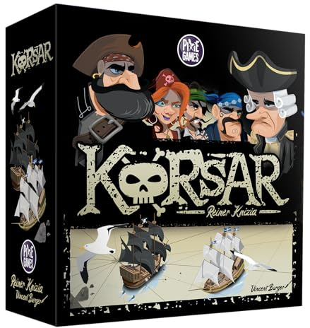 PixieGames | Korsar – Neue Edition | Strategisches & Familienkartenspiel | Piraten, Boote & Schätze | 2 bis 8 Spieler | ab 10 Jahren | von Reiner Knizia