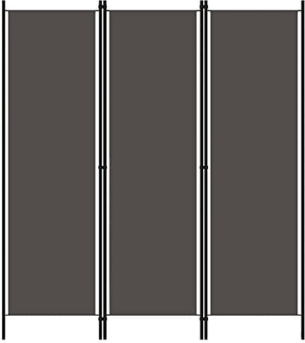 vidaXL Raumteiler Klappbar Freistehend Trennwand Paravent Umkleide Sichtschutz Spanische Wand Raumtrenner 3-TLG. Anthrazit 150x180cm Eisen Stoff