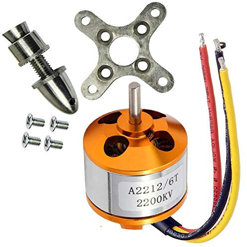 Kyrio A2212 Brushless Motor 2200KV Outrunner Bürstenloser Motor RC-Zubehörsatz mit Halterungen für RC Aircraft Plane Glider Quadcopter Hubschrauber Copter Multi-Copter (A2212 2200KV)