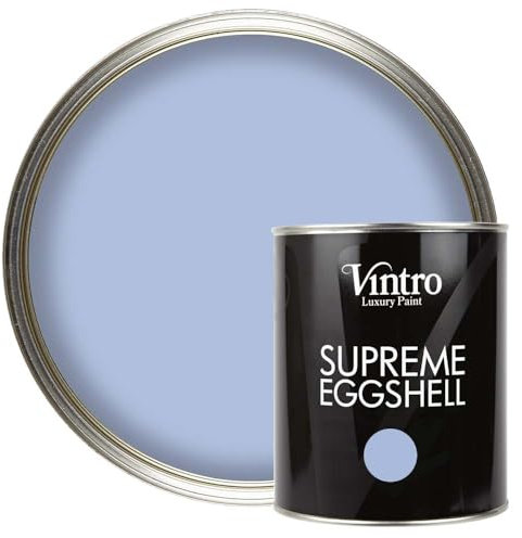 Vintro Paint | Satin Furniture Paint | Sky Blue | Wood | Trim | Metal | Eggshell Finish | 1 Litre (Georgian Sky)