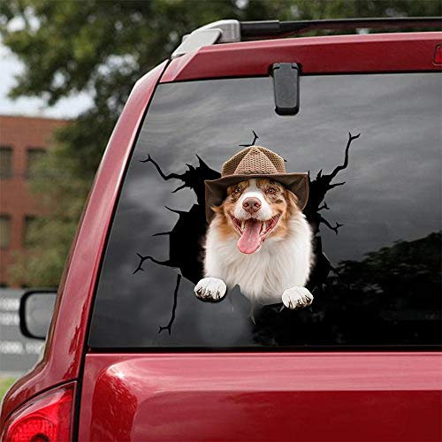 Ocean Gift Australian Shepherd Auto Decals, Hund Auto Aufkleber 2 Stück - Aufkleber für Autofenster, Wände Serie 25 Größe 30,5 cm x 30,5 cm